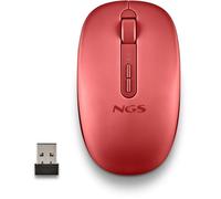 NGS Fog Dual Ratón inalámbrico Dual Bluetooth 5.2 1600 DPI Rojo silencioso ergonómico