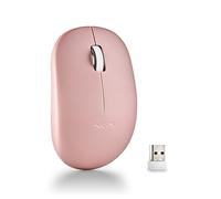 NGS Fog Pro Pink - Ratón Inalámbrico Óptico de 1000 dpi, Interfaz Nano USB, 2 Botones Silenciosos y Rueda de Desplazamiento, Plug and Play, Ambidiestros, Color Rosa