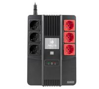 NGS FORTRESSBUNKER - Sistema de Alimentación Ininterrumpida SAI, Off Line UPS 600 VA 360W con Batería Incorporada 12V/7Ah y 6 Enchufes Schuko con Protección contra Picos de Tensión