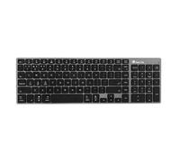 NGS Fortune-BT- Teclado Inalámbrico Multidispositivo Recargable, Bluetooth 5.0, Alcance 10 Metros, QWERTY Portugués, Color Negro