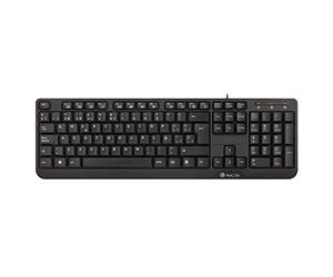 NGS FUNKYV3 Teclado USB con 12 Teclas Multimedia, Cable de 140cm y Función Plug&Play (QWERTY Portugués)