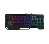 NGS GKX-450- Teclado Gaming de Membrana con Luces RGB, QWERTY Portugués, Programable, 19 Teclas Multimedia, Cable 1,8m, Negro