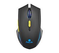 NGS GMX-200 - Ratón Inalámbrico Gaming con Iluminación LED, 6 Botones, Sensor Óptico Ajustable, Compatible con PC y Portátiles/PS/Xbox/Nintendo Switch/Tablets/Teléfonos, Precisión y Control, Negro