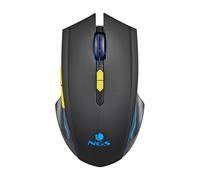 NGS Technology Ratón inalámbrico gaming GMX-200 – LED, 6 botones, sensor ajustable – Negro