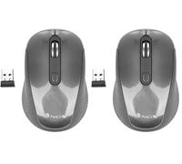 NGS Haze - Ratón Óptico Inalámbrico 2.4GHz, Ratón USB para Ordenador o Laptop con 3 Botones y Scroll Metálico, 800/1600dpi, Gris (Paquete de 2)