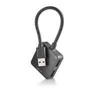 NGS Technology Hub USB 3.0 IHUB 3.0 Tiny — 4 puertos, 5 Gbps, cable 18 cm, negro