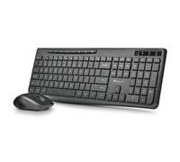 NGS Magic Kit French - Combo Silencioso de Teclado y Ratón Recargables en Idioma Francés AZERTY con 8 + 12 Teclas Multimedia, Multimodo (BT1+BT2+2.4Ghz) Teclas Perfil Bajo dpi Ajustable Windows macOS