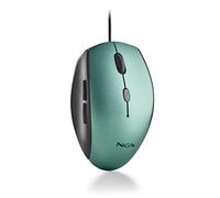 NGS Moth Ice - Ratón Óptico con Cable USB y Adaptador USB-C Incluido | Scroll+ 5 botones silenciosos; DPI 800/1200/1600 y diseño ergonómico. Para diestros. Color verde agua, Plug & Play.