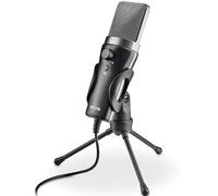 Micrófono NGS MS120 USB Cardioide Streaming Podcast Monitor Latencia Cero Negro