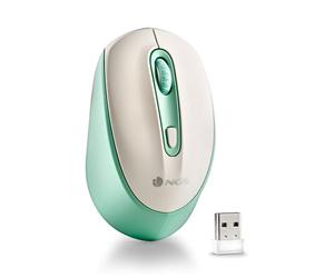NGS Smog-RB Mint- Ratón Inalámbrico Recargable Multidispositivo con Iluminación LED, con Tecnología Bluetooth 3.0/5.0, 2,4 GHz, 10M Distancia, 50 Horas de Batería, Color Verde y Blanco