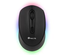 NGS SMOG-RB ratón inalámbrico multidispositivo negro con luz RGB