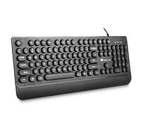 NGS Teclado DE Cable USB con 104 Teclas Dot. Color Negro. Plug&Play. Teclas Redondas. REPOSAMUÑECAS.