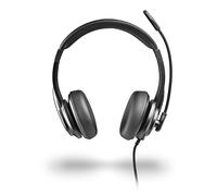 NGS Auriculares diadema VOX605 USB-C – micrófono flexible, USB-A incluido, negro