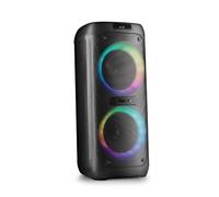 NGS Wild Banger 2 Altavoz Bluetooth 160W TWS RGB Karaoke Negro | 160W potencia pico, True Wireless, luces RGB, función karaoke con entrada micro, batería 4h, lector USB/TF 128GB y Radio FM.