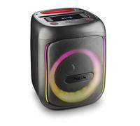 NGS Wild Swag Go Altavoz Bluetooth 80W IPX4 Micrófono TWS Negro | Función TWS , entrada de micrófono y pantalla LED; batería de 10h. Entradas USB/TF/AUX IN y luces LED para fiestas.