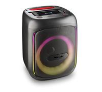 NGS Wild Swag Go - Altavoz Portátil, Compatible con la Tecnología Bluetooth 5.0, True Wireless Stereo, Luces y Pantalla LED, Entrada USB, Audio TF y Auxiliar, 24 x 23 x 30 cm, 80 W, Color Negro