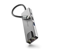 NGS Wonder Dock Supra - Adaptador multipuerto USB-C de Aluminio 4 en 1, USB 3.0, USB-C con Carga PD 100W, HDMI 4K a 30 Hz RJ45, Compatible Windows 11/10 / 8/8.1/7 / XP/Vista, Mac OS y Linux