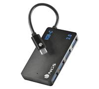 NGS Wonder IHUB4 - Hub USB-C, Contiene 4 Puertos, Archivos de Alta Velocidad, Compatible con USB 1.0-1.1 - 2.0 y 3.0, Negro