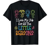 NGTDXZAES Teacher Shirt I Love My Job For All The Little Reasons Gift Unisex T-Shirt Black L