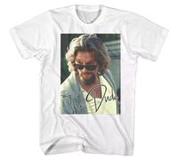 NGTDXZAES The Big Lebowski Movie Jeffrey The Dude Photo Jeff Bridges Men's T Shirt White M