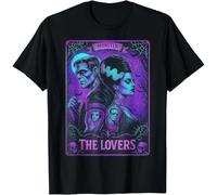 NGTDXZAES The Monster Frankenstein and Bride The Lovers Tarot Card T-Shirt Black XL
