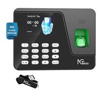 NGTeco Control Horario Empleados con Instalación Sencilla para Pequeñas Empresas en España, Funciona sin Internet, Cálculo Automático y Reloj Fichar con Huella AS10 (Sin Cuota Mensual)