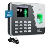 NGTeco Control horario empleados de pequeñas Empresas en España, sin Necesidad de conexión a Internet, con función de cálculo automático, Reloj de fichar con Huella AS10 (sin cuota mensual)