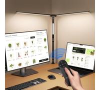 NGTeco Lámpara de escritorio LED 39,3" con 3 barras, brazo ajustable, 24W 1500LM ultra brillante, control remoto, ideal para oficina, trabajo y estudio.