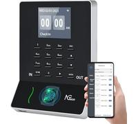 NGTeco WiFi Reloj de fichar,Control horario empleados, Máquina de Asistencia Biométrica de Huellas Dactilares WiFi en Lengua española, aplicación para iOS y Android (0 Tarifa Mensual)