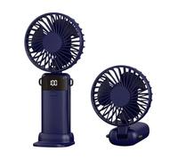 NGTFDCP Ventilador portátil de mano Mini ventilador con pantalla LED, recargable por USB, portátil, de mano, for exteriores para viajes(Blue)