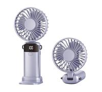 NGTFDCP Ventilador portátil de mano Mini ventilador con pantalla LED, recargable por USB, portátil, de mano, for exteriores para viajes(Purple)