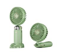 NGTFDCP Ventilador portátil de mano Mini ventilador portátil plegable de mano 3000 mAh for colgar en el cuello para viajes(Light green)