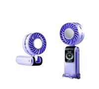 NGTFDCP Ventilador portátil de mano Ventilador Eléctrico Compresa De Hielo Alta Velocidad Mano Portátil Recargable para viajes(Purple)