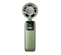 NGTFDCP Ventilador portátil de mano Ventilador portátil de mano con compresor enfriamiento, 100 velocidades, recargable, 2000 mAh, for verano, viajes, pequeño ventilador bolsillo para viajes(Green)