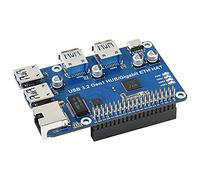 NGW-1pc USB 3.2 Gen1 y Gigabit Ethernet HUB HAT para Raspberry Pi 3X USB 3.2 Gen1 1x Gigabit Ethernet sin controlador Plug & Play