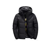NGYYIO Chaqueta Puffer Hombres Chaqueta Abajo Capucha Abrigo Cálido de Invierno Blanco Duck Duck Puffer Rompevientos Parka Chaquetas Overcoat Hombre (Schwarz, XL)