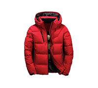 NGYYIO Chaquetones Hombre Invierno Men Down Jacket Hoody Winter Warm Coat White Duck Thick Puffer Windbreaker Parka Jackets Overcoat Man(Red,XX-Large)