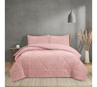 NH NOVOTEXTIL HOGAR Edredón Invierno Sherpa Cama 105 (200x260) Extra Grueso 560gr/m2 Efecto Borreguito - Edredón Suave, Cálido y Transpirable con 1 Funda Almohada (50x70) (Helsinki Rosa)