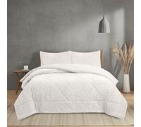 NH NOVOTEXTIL HOGAR Edredón Invierno Sherpa Cama 90 (180x260) Extra Grueso 560gr/m2 Efecto Borreguito - Edredón Suave, Cálido y Transpirable con 1 Funda Almohada (50x70) (Helsinki Blanco)