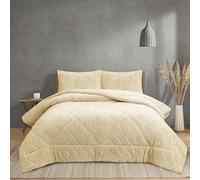 NH NOVOTEXTIL HOGAR Edredón Invierno Sherpa Cama 90 (180x260) Extra Grueso 560gr/m2 Efecto Borreguito - Edredón Suave, Cálido y Transpirable con 1 Funda Almohada (50x70) (Norwish Lino)