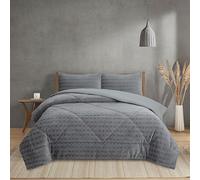 NH NOVOTEXTIL HOGAR Edredón Invierno Sherpa Extra Grueso 560gr/m2 - Sedalina, Fibra Hueca y Sherpa(Efecto Borreguito). 1 o 2 Fundas Cojín (50x70) (Cracovia Gris, Cama 90-180x260)