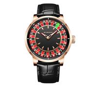 NH35A - Relojes automáticos de rueda de ruleta de 1.8 pulgadas para hombre, diseño de movimiento que se agita y gira automáticamente, resistente al agua hasta 50 m, estilo americano, estilo único