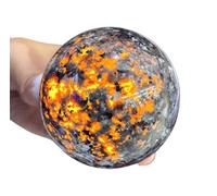 NHDVDVAV 1 Bola de Cristal de yooperlita Natural con Soporte, Piedra Preciosa Pulida a Mano, espécimen Mineral para meditación, sanación, Feng Shui, decoración del hogar,60mm