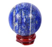 NHDVDVAV 70~75mm, Bola de lapislázuli con Soporte, Esfera de Cristal Azul Natural, Piedra Preciosa de Cuarzo para meditación, sanación, Feng Shui, adivinación, decoración del hogar, Regalo