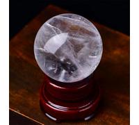 NHDVDVAV Bola de Cristal de Cuarzo Blanco Natural - Esfera de Cristal Transparente para meditación, brujería y decoración del hogar, meditación y Feng Shui,9cm