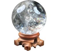 NHDVDVAV Bola de Cristal de Cuarzo Transparente Natural con Efecto arcoíris, Esfera de Cristales curativos para Reiki, Chakras, Feng Shui, meditación y sanación, Suministros de brujería,110mm