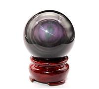 NHDVDVAV Bola de Cristal de obsidiana arcoíris - Esfera de Cristal Natural de 50 mm, Bolas de meditación para brujería y decoración, meditación y Feng Shui para el hogar