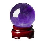 NHDVDVAV Esfera de Cristal de Amatista - Esfera de Cristal de Cuarzo - Bola de Piedra Morada Pulida Decorativa para meditación y decoración de Oficina Feng Shui, Regalo de Cristal único,2.75"(7cm)