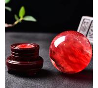 NHDVDVAV Esfera de Cristal de Cuarzo Rojo Fundido | Piedra de Riqueza y pasión según el Feng Shui | Esferas de Cristal para meditación, sanación, adivinación y decoración de escritorios,5.9"(15cm)