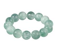 NHDVDVAV Pulsera con Cuentas de fluorita de Pelo de Conejo Verde, joyería con Cuentas de Piedra Natural, Regalos de Cristal, Pulseras elásticas Redondas Hechas a Mano para Hombres y Mujeres,19mm